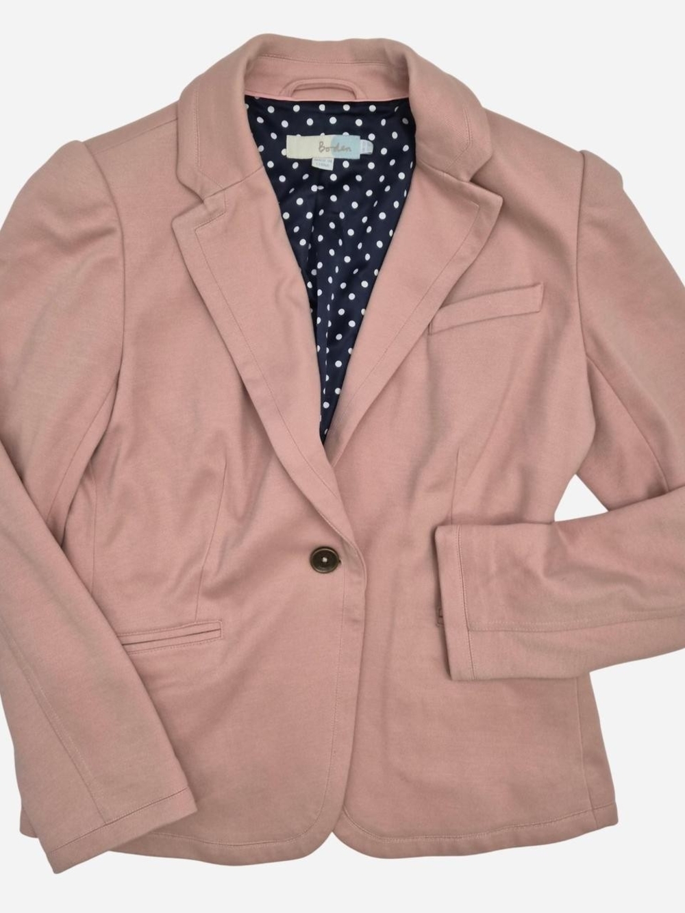 Boden Blush Pink Single-Button Tailored Blazer
